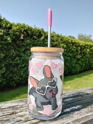 Frenchie Libbey Can glass
