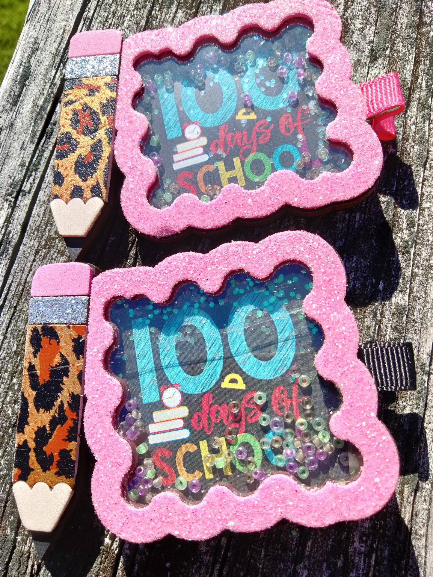 100 Days of school shaker hairclips