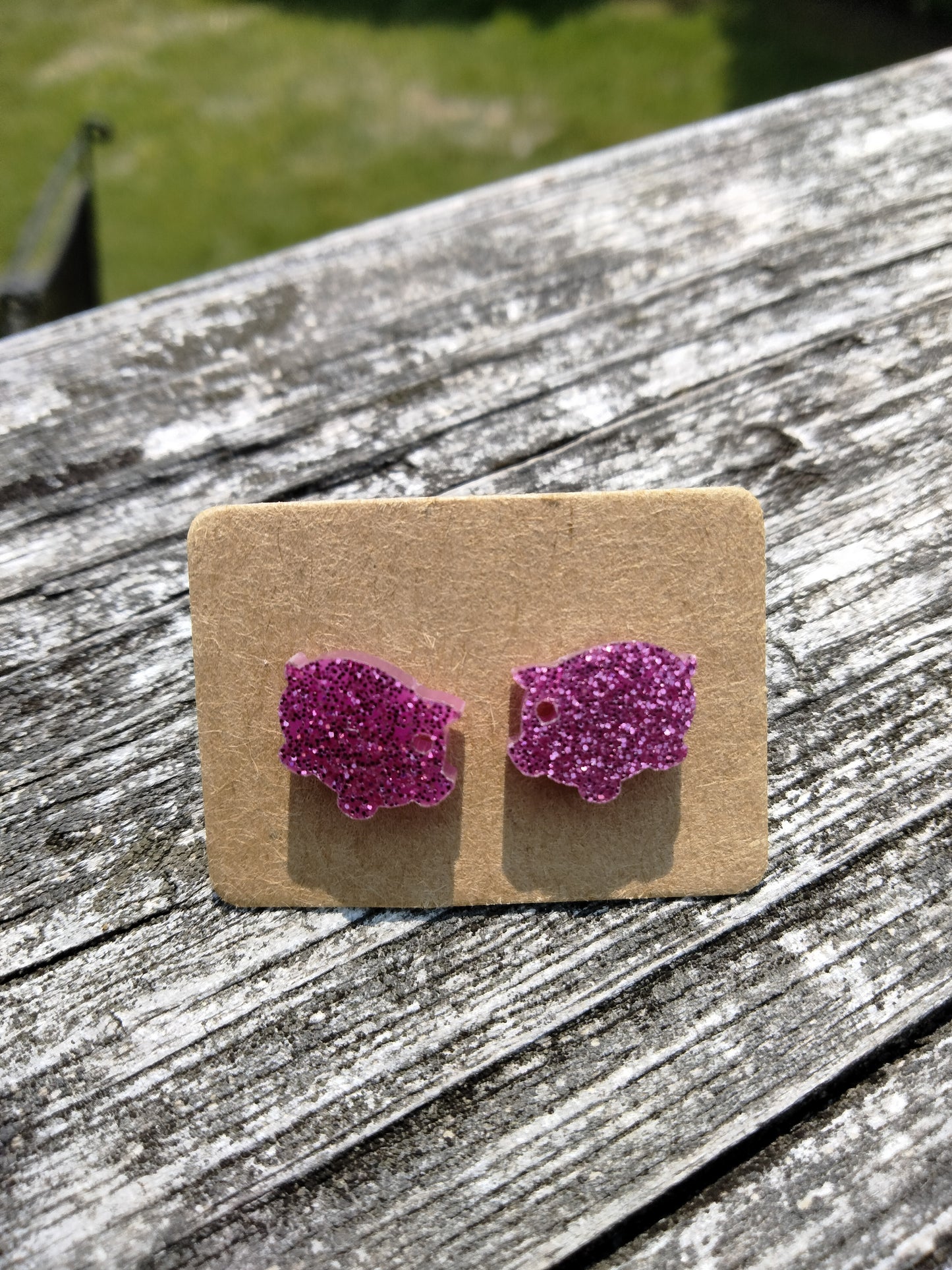 Piggies glitter Stud earrings