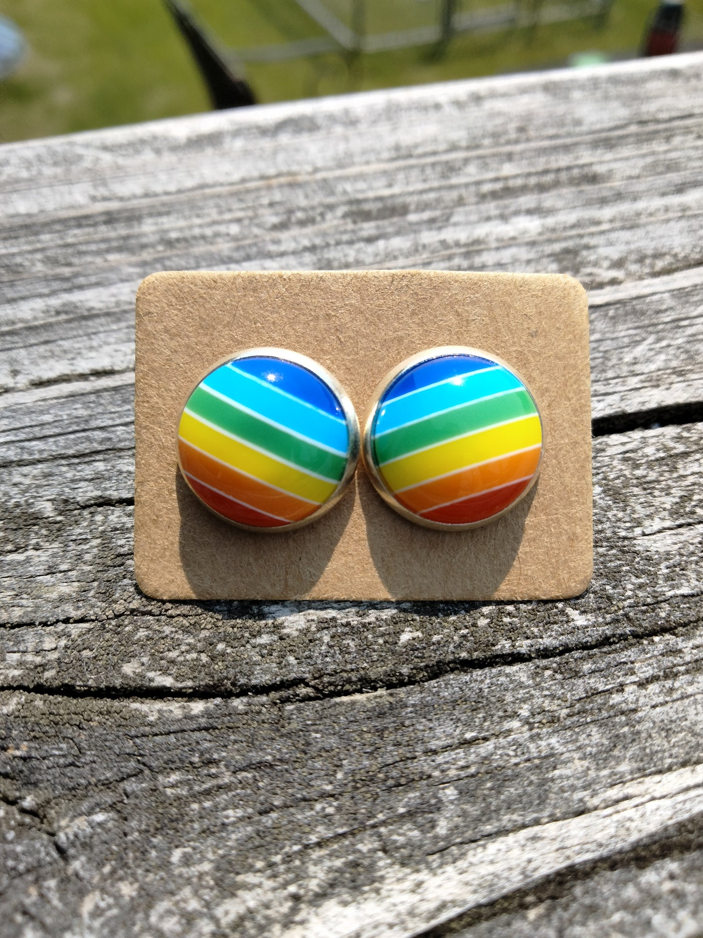 Rainbow stud earrings