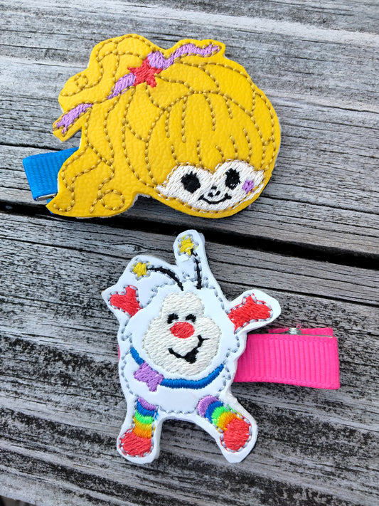 Rainbow hairclips set