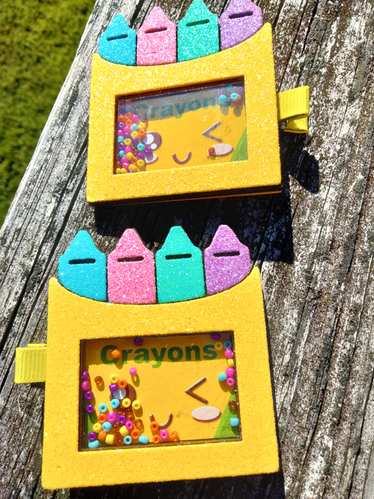 Crayons shaker hairclips